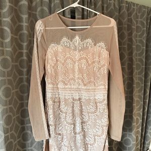 Nude and white lace Charlotte Russe dress size L